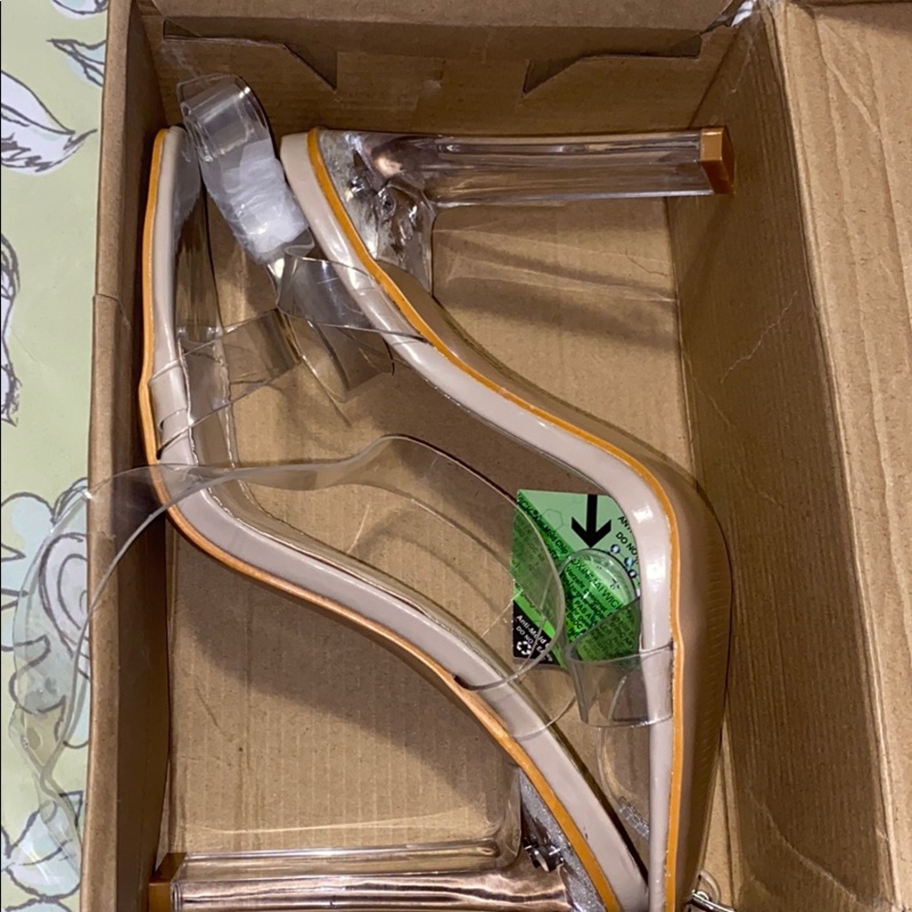 Clear nude heels (Never worn)